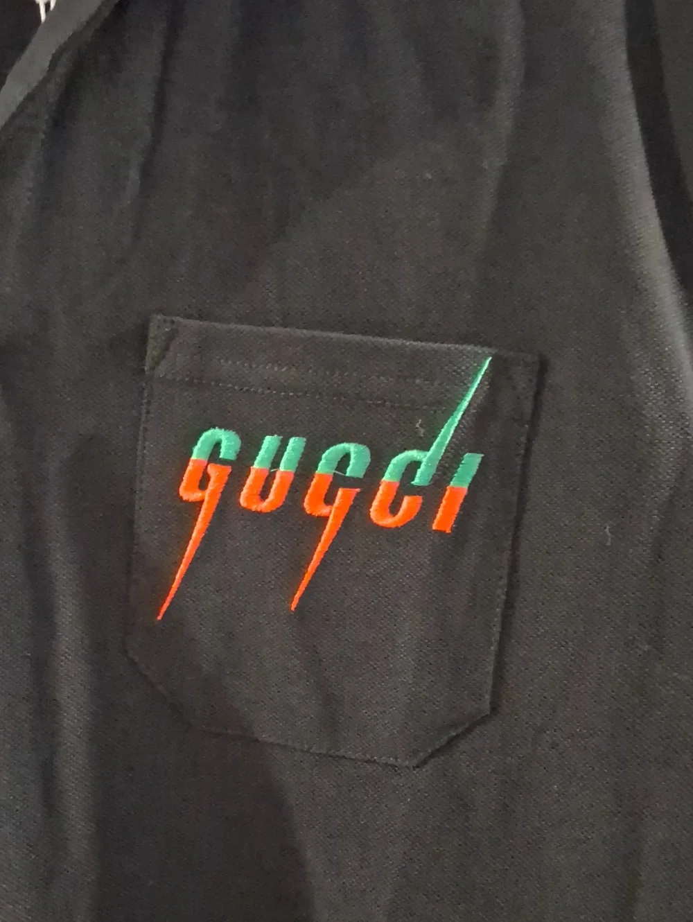 NWT Gucci Men’s Black Polo Shirt with Green & Red Trim